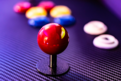 close up arcade joystick