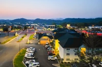 The Lodge at Five Oaks from air at sunset