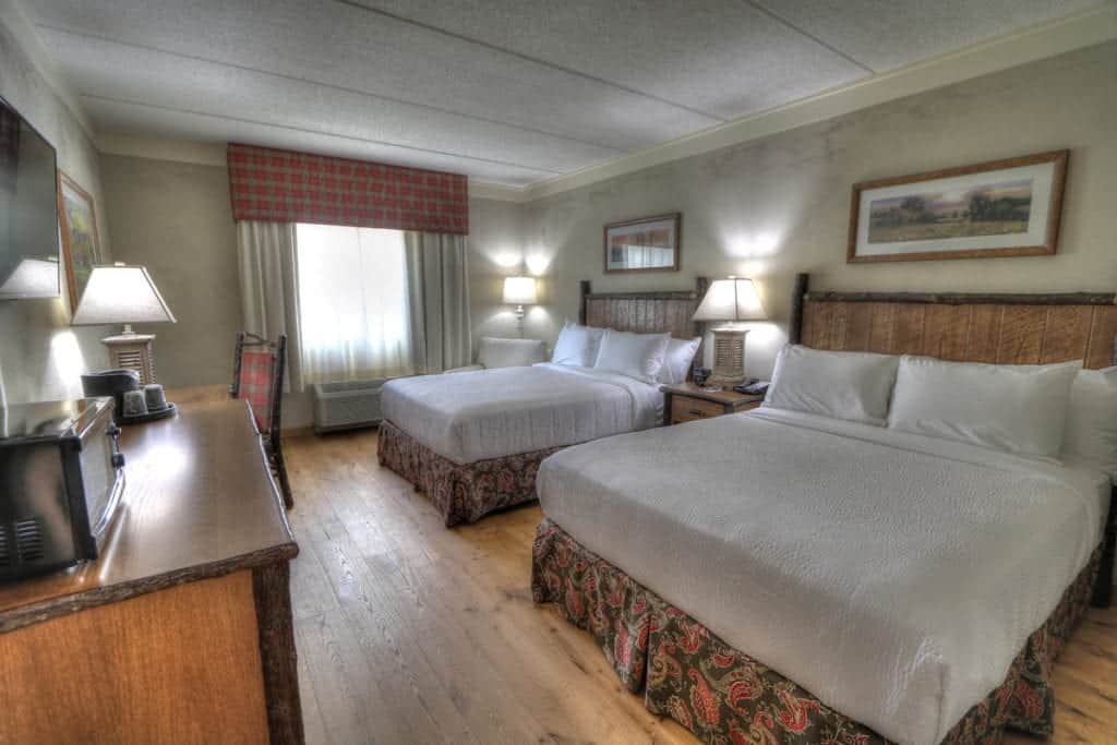 Two queen beds in Smoky Mountain hotel