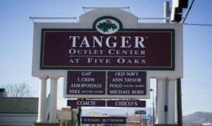 Tanger Outlets sign in Sevierville