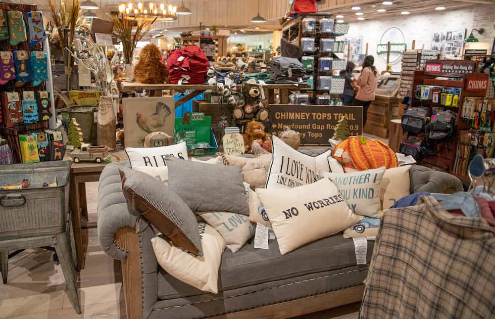 pillows and merchandise inside Ogle Brothers General Store