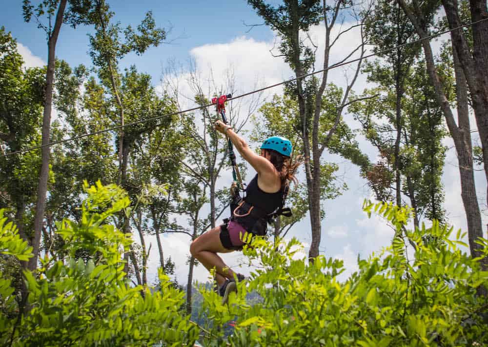 zipline in the smoky mountains